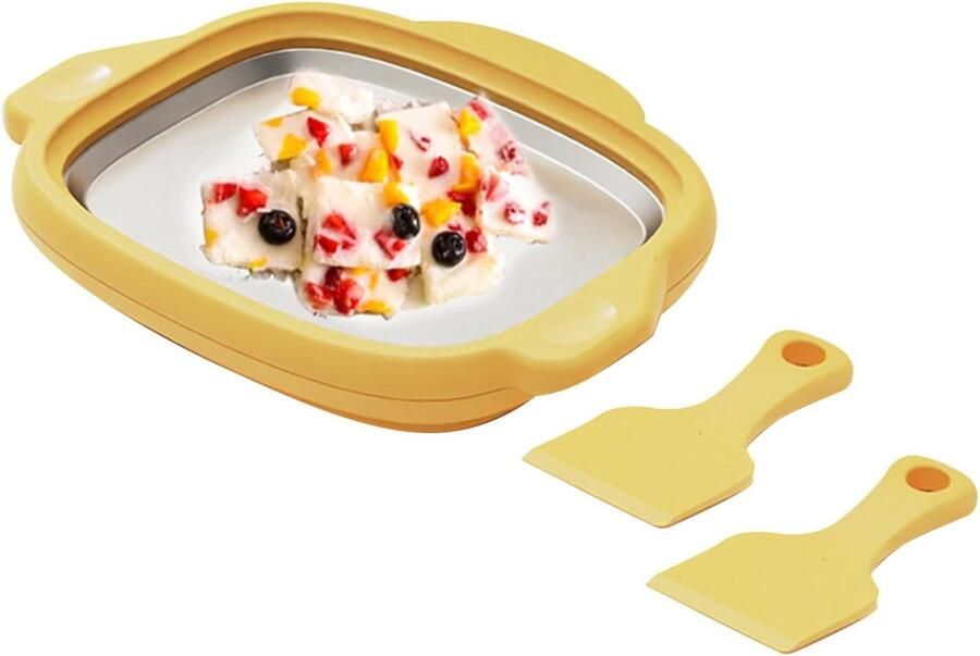 Gerolde IJs Maker Dessert Machine Thuis Gebruik 304 Roestvrij Staal 19.5 x 25.2 cm Geel