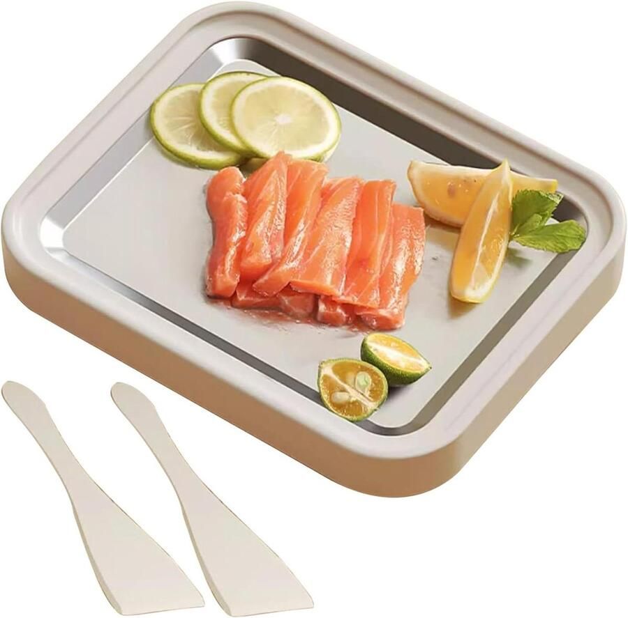 Gerolde ijsmachine Dessert maker Thuis desserts maken Geen elektriciteit nodig 23 cm Roestvrij staal
