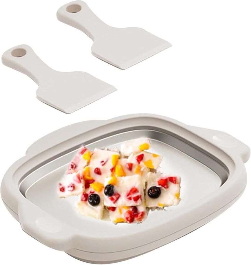 Gerolde Ijsmachine Dessert Maker Zelf Desserts Maken 304 Roestvrij Staal 19.5 x 25.2 cm Wit
