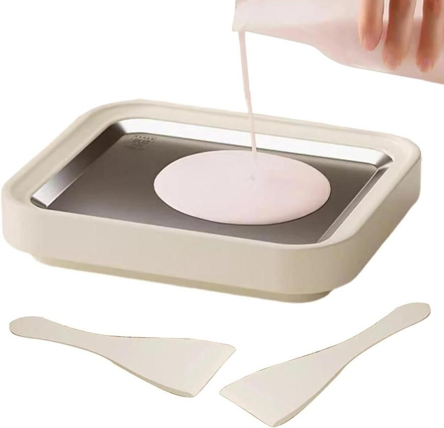 Gerolde Ijsmachine IJsbak Machine Desserts Maken Handmatig Bedienbaar 26 x 21 x 3.8 cm Wit