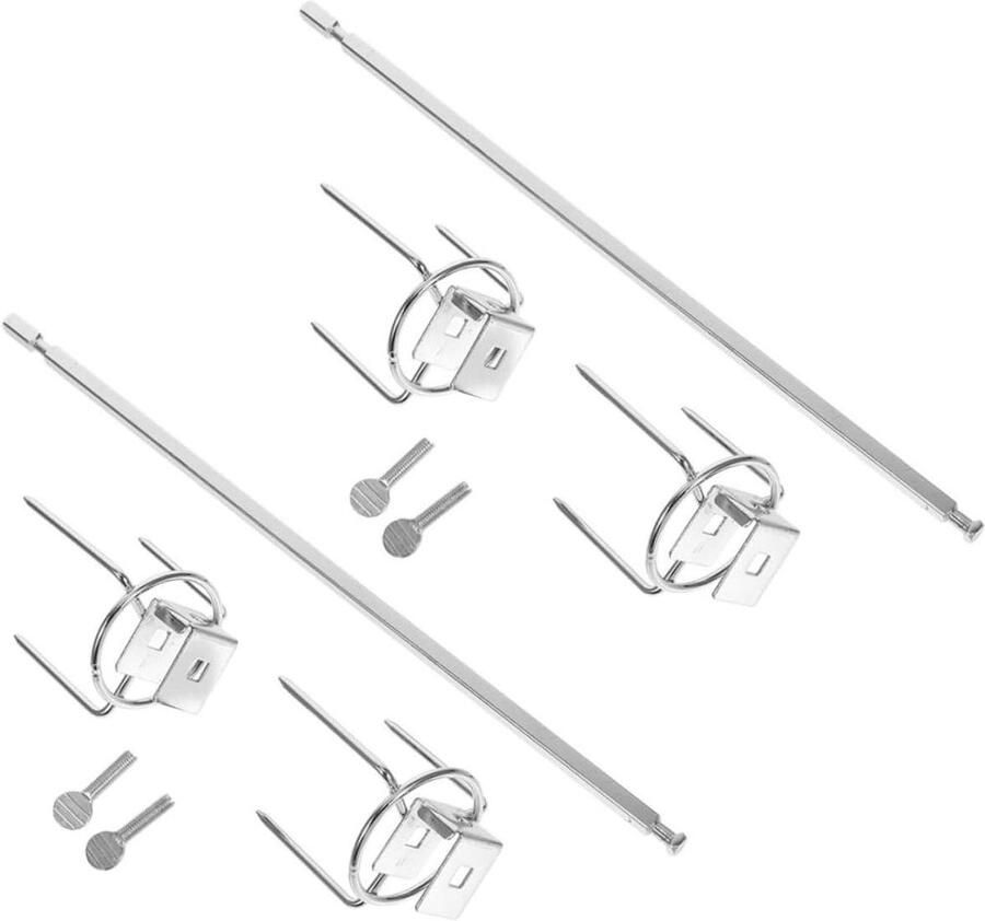 Geroosterde Kip Vork Grill Vorken Spies Vlees Roosteren Stevig Roestvrij Staal 34 cm Zilver