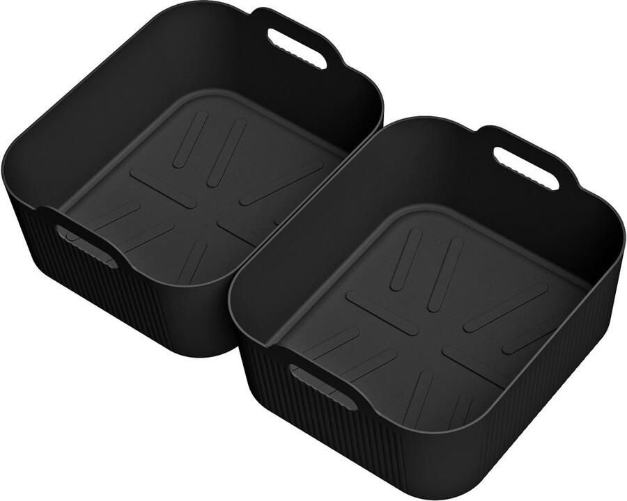 Geschikt voor COSORI 5L+5L Siliconen bakplaat airfryer dubbele parketpan accessoires- zwart