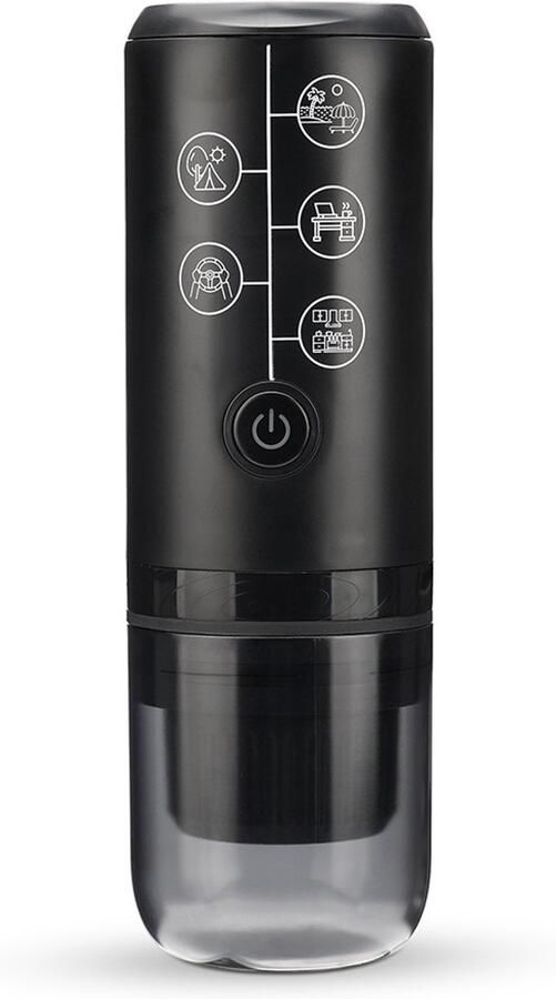 Geschikt voor NESPRESSO DolceGusto capsules en gemalen koffie 3-in-1 draagbare espressomachine zonder verwarmingsfunctie Type-C oplaadbare elektrische koffiemachine mini koffiezetapparaat zwart