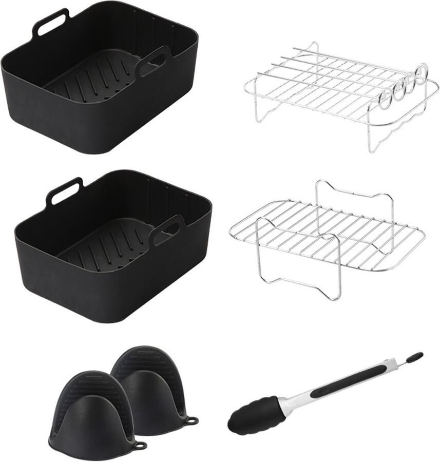 Geschikt voor Ninja AF400UK Luchtbakken Accessoires Silicone Inner Gall Pallet Grill Steamer Silicone Grill Plate Set-7 stuks