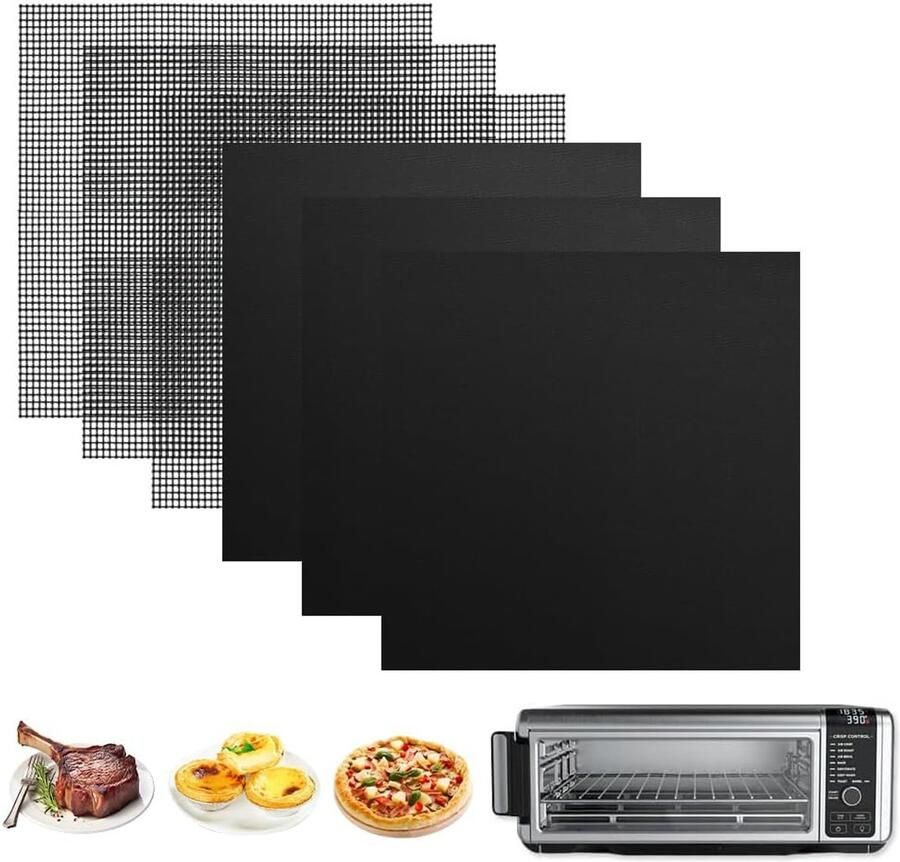 Geschikt voor Ninja Herbruikbare Airfryer Liners 30x30 cm voor Toaster Bottom 3 liners + 3 bakplaten 230°C voorgesneden blokjes geschikt voor SP101 SP201 SP301 SP351
