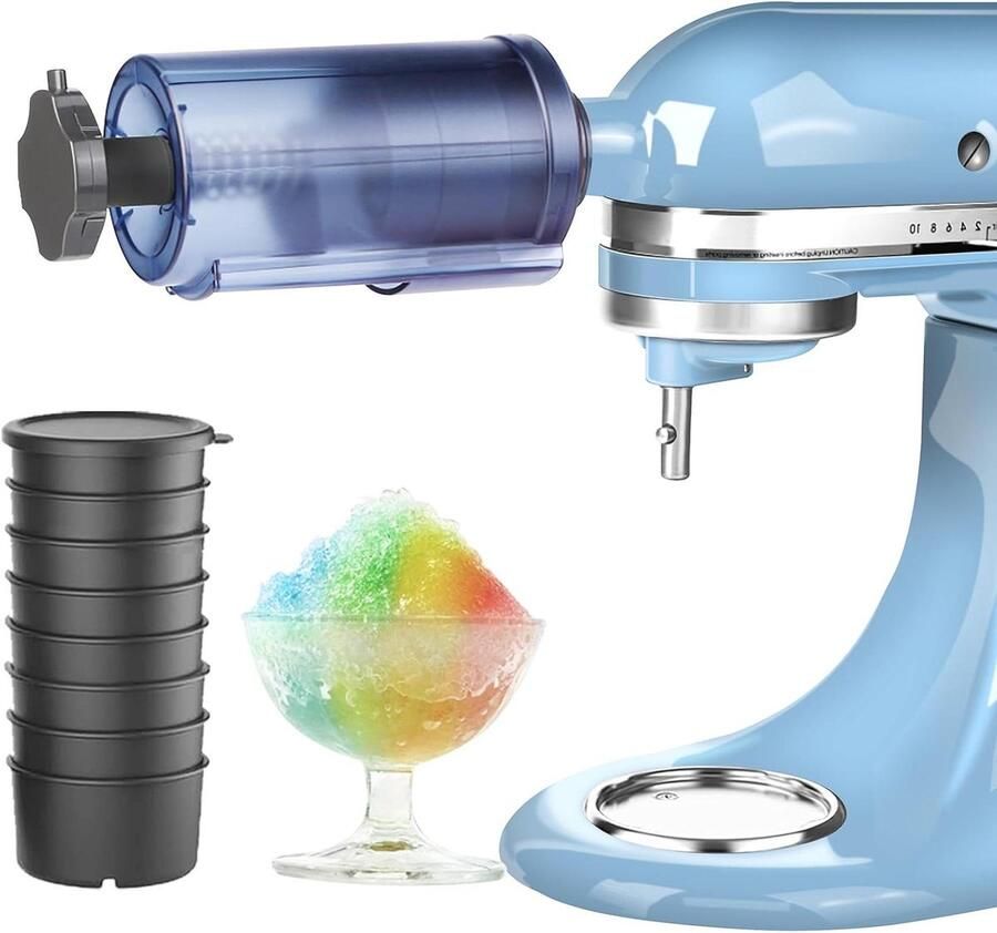 Geschoren ijs opzetstuk IJsmachine ijsbreker Desserts maken Multifunctionele mixerbevestiging 304 x 214 x 10 cm Grijs