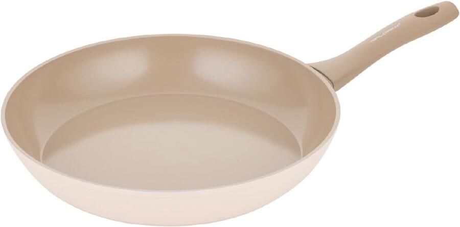 Gesmede aluminium koekenpan met anti-aanbaklaag Veelzijdig koken Keramische coating 30 cm Mokka