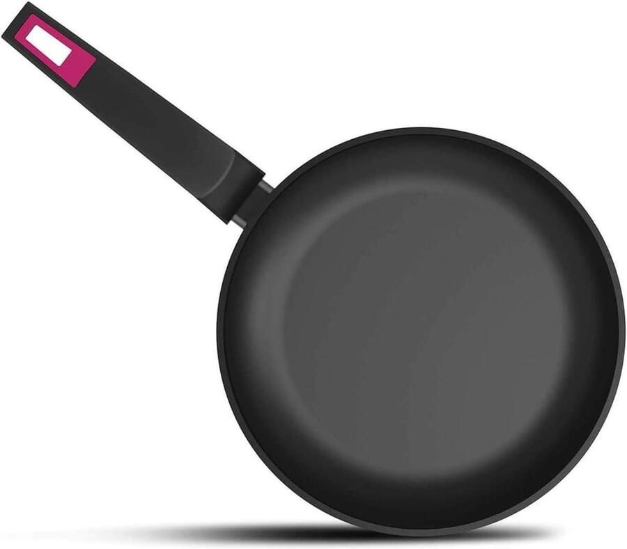 Gesmede Aluminium Pan Koekenpan Favoriete Gerechten Bereiden 6-Laags Anti-aanbaklaag 26 cm Diameter Zwart