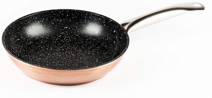 Gesmeed Aluminium Braadpan Koekenpan Inductie Koken aanrecht Whitford Xylan antiaanbaklaag 22 Centimeter Zwart