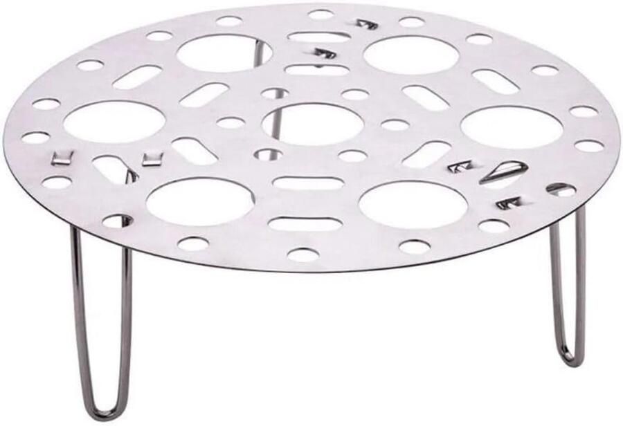 Gestoomd Eierrek Stoommand Keuken Voedsel Bereiden Opvouwbaar Ontwerp 17.5cm Diameter Zilverkleurig