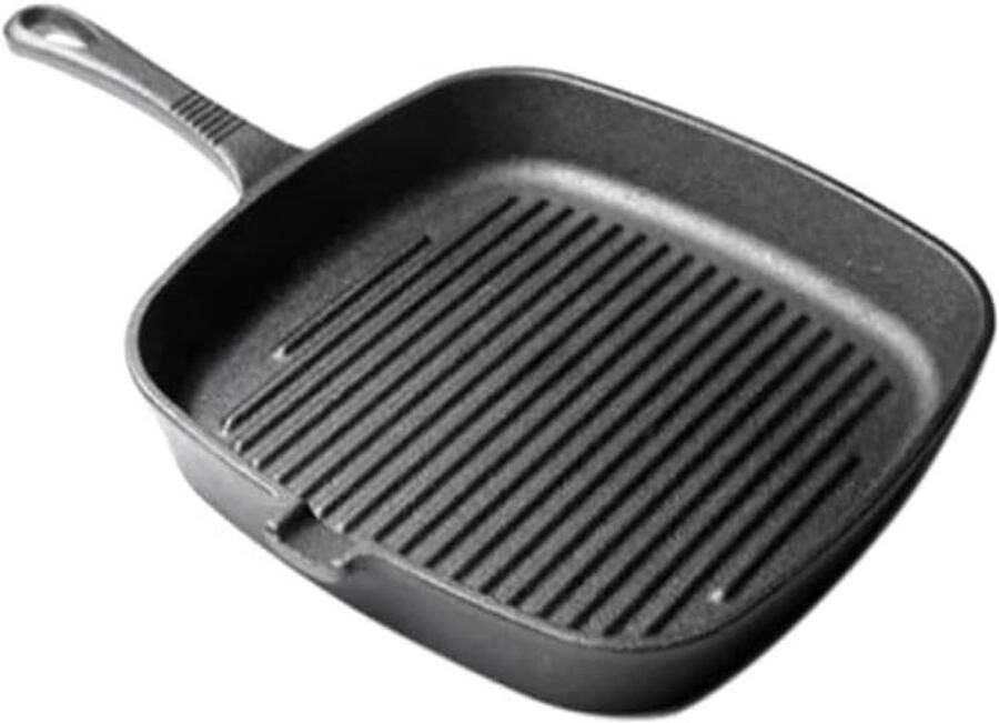 Gestreepte Koekenpan Grillpan Pannenkoekenpan Biefstuk Grillen Ergonomisch Ontwerp 24 cm Zwart