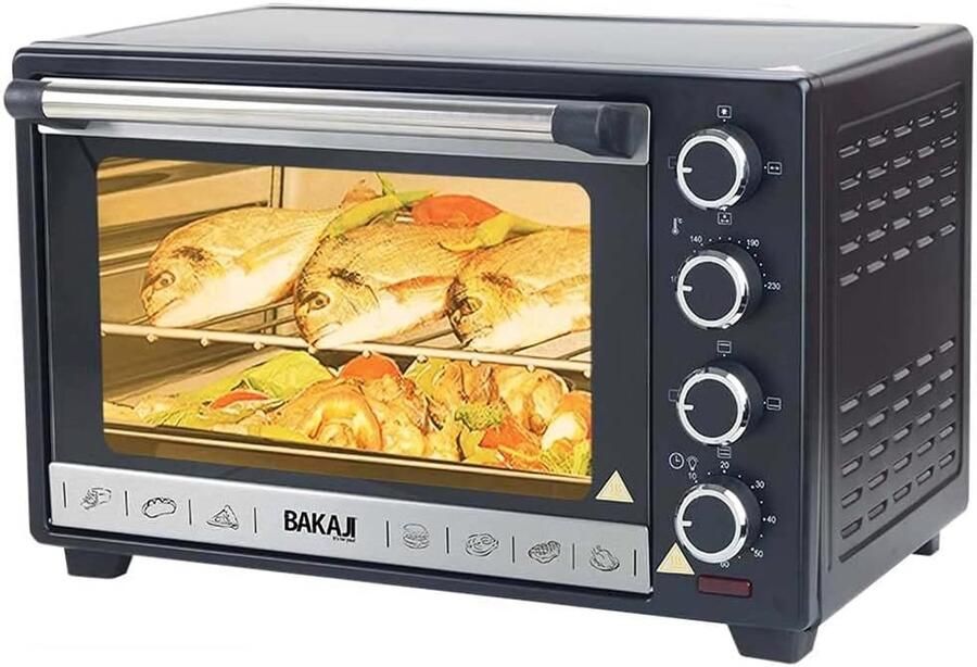 Geventileerde Elektrische Oven 38 Liter met 1600W Vermogen en 4 Kookfuncties