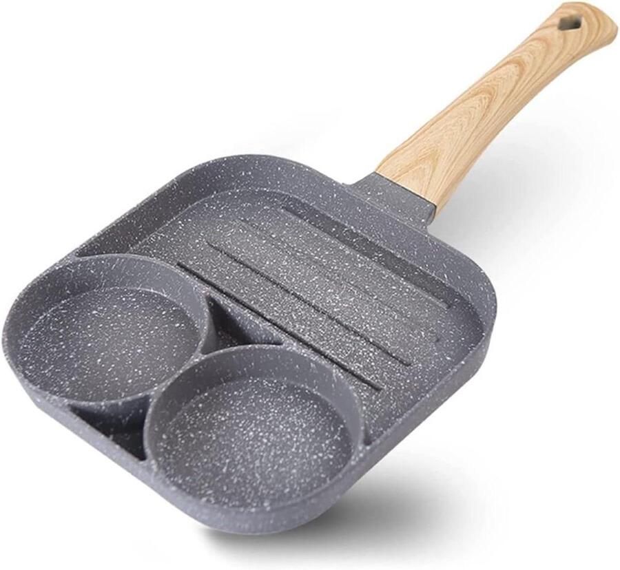 Gevulde pannenkoekenpan Pancake Pan Egg Bray Pan 2 -gat Braying Pan Dikke omelet Pot vierkante eier Pannenkoek Pan Kooke eierham pannen ontbijtmaker keuken koekenpan Learned extensively