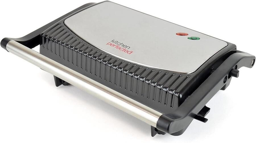 Gezonde Contactgrill en Panini Maker Zwart Voor Toasten en Grillen