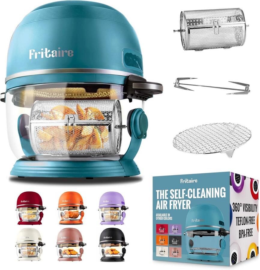 Gezonde Contactloze Airfryer 5L met Glazen Pan en 360 Graden Zicht