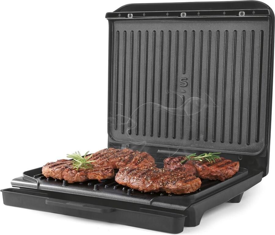 Gourmet Grill Contact Grill Gezond Eten Automatische Temperatuur 8 Porties Zwart