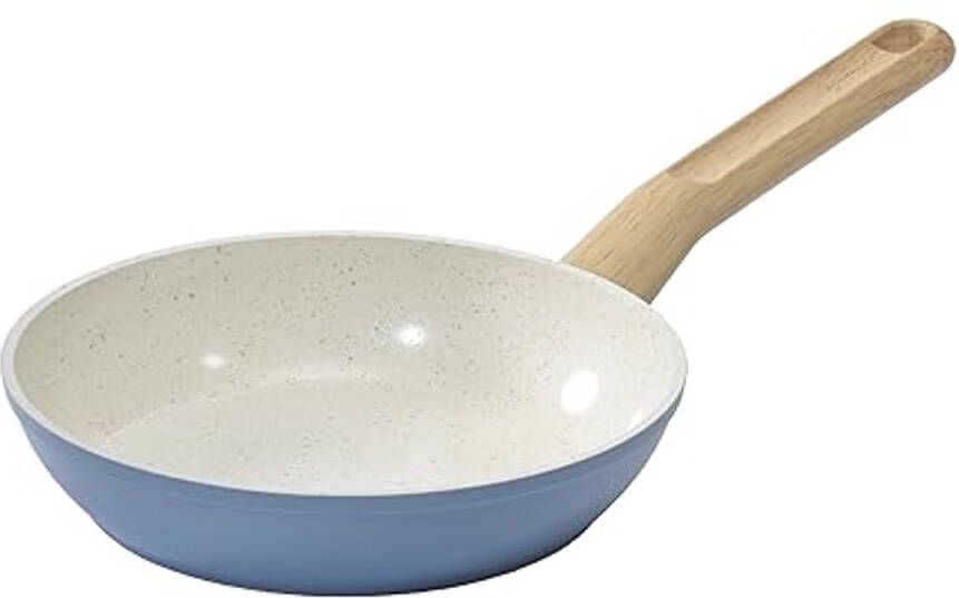 Gezonde Keramische Titanium Doordrenkte Koekenpan 10 Antiaanbak Aluminium met Koel Handvat Lichtblauw