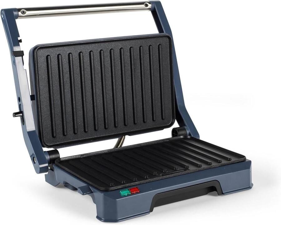 Gezondheidsgrill Elektrische grill Contactgrill Snelle maaltijden bereiden 180 graden opening 23 x 14.5cm Blauw