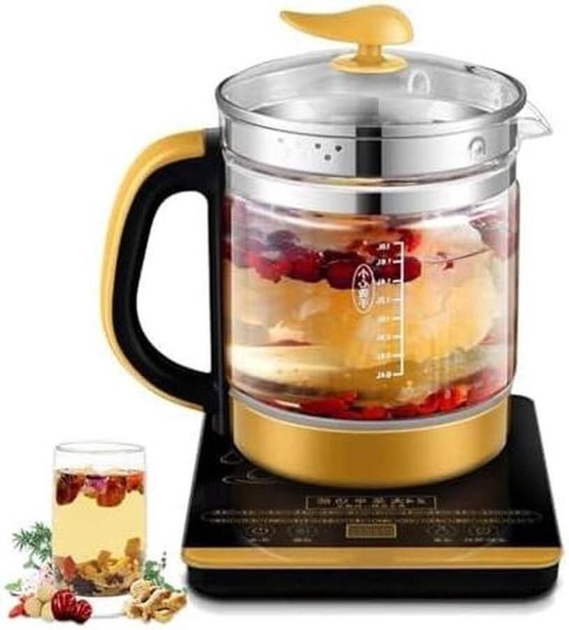 Gezondheidspot Automatisch Waterkoker Timer Thee Koffie Maken Temperatuurregeling Warm Houd 1.8 Liter Zwart Goud