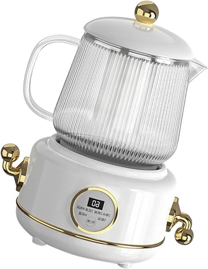 Gezondheidspot Elektrisch Mini Waterkoker Thee Zetten Anti-overloopfunctie 600 ml Zilver