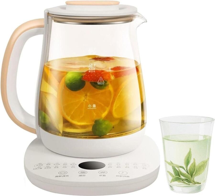 Gezondheidspot Glas Waterkoker Stoofpot Dranken Bereiden 20 Slimme Programma's 1.8 Liter Transparant