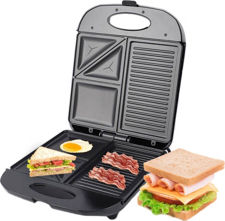 Ghani Winkeltje Grill Machine 1400W Wafelijzer Met Ijzer Antiaanbaklaag 3 In1 Vormige Elektrische Bakplaat Sandwich Eieren Verwarming Panini brood 5.0 1 Recensie ౹ 7 verkocht