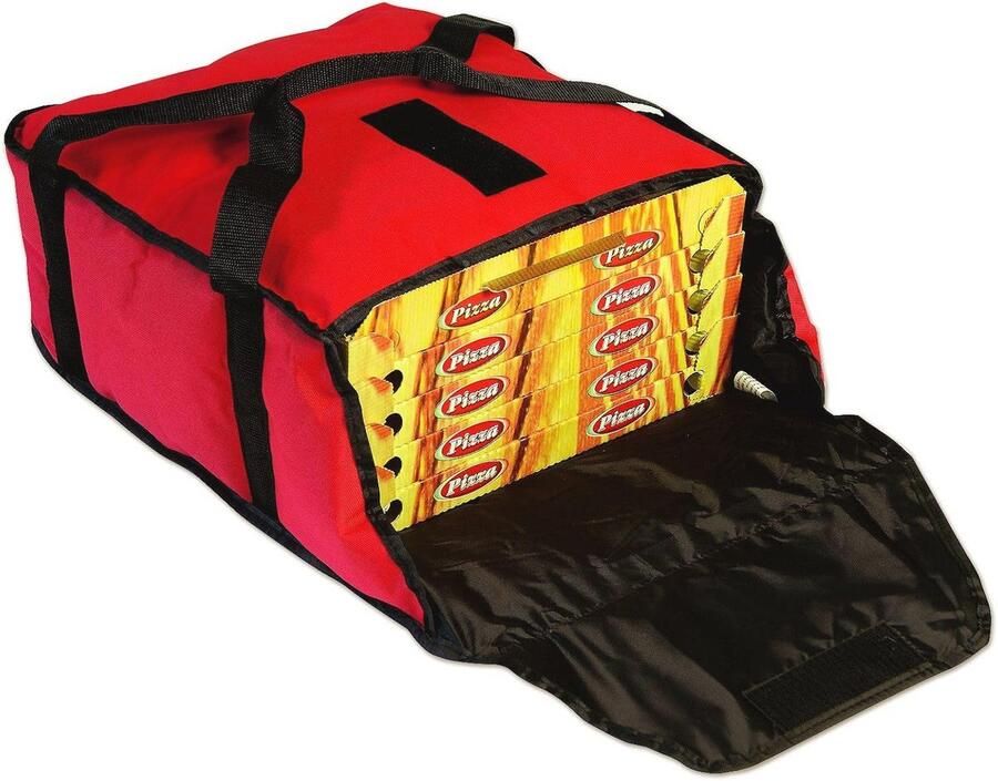 Gi Metal 5-zits pizza koeltas in polyester zwart en rood cm 33 polyester veelkleurig Meerkleurig Cm 33 Modern design