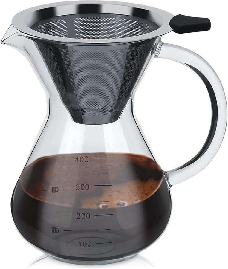 Giet over koffiezetapparaat Giet over koffiezetapparaat met roestvrijstalen filter (400 ml)