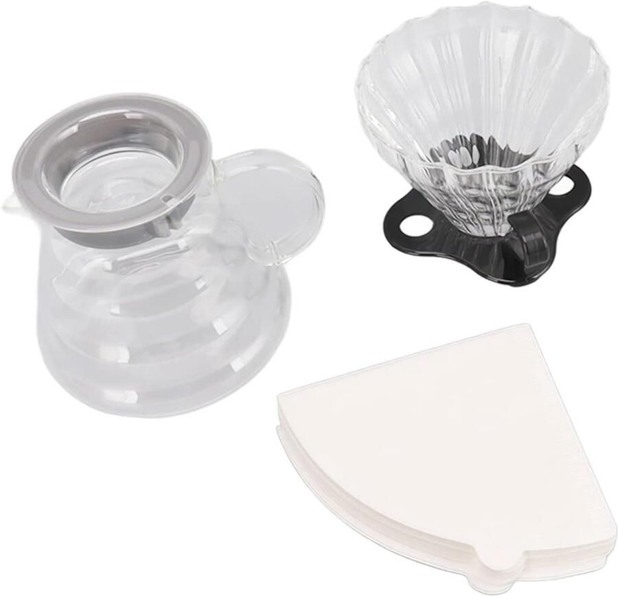 Giet over koffiezetapparaat Glazen druppelaar pot Handmatig koffie zetten Hittebestendig borosilicaatglas 600 ml Transparant