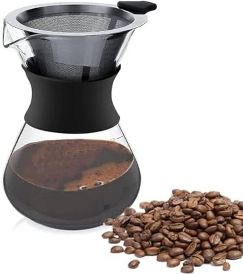 Giet over Koffiezetapparaat met Borosilicaatglas en RVS Filter Handmatige Koffiedruppelaar