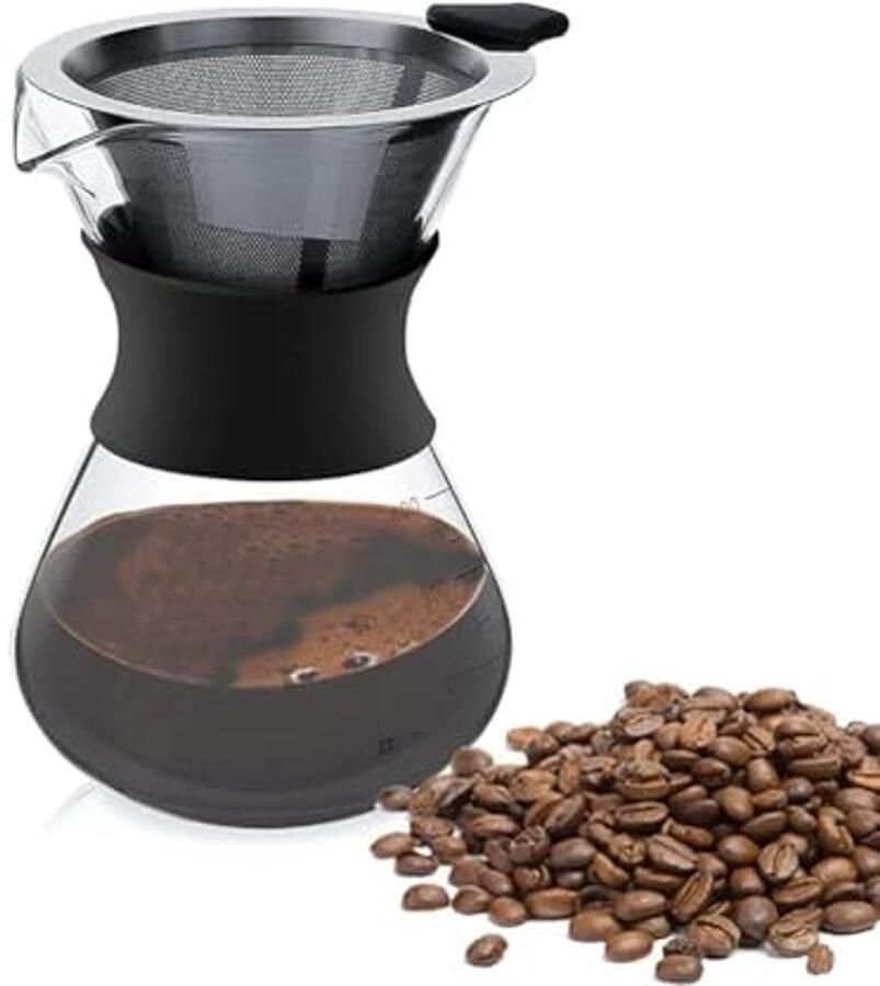 Giet over Koffiezetapparaat met Borosilicaatglas en RVS Filter Handmatige Koffiedruppelaar