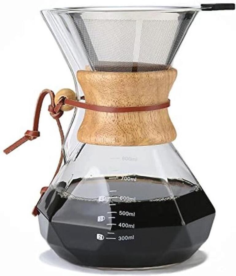Giet Over Koffiezetapparaat met Roestvrijstalen Filter en Borosilicaatglas Karaf 800 ml