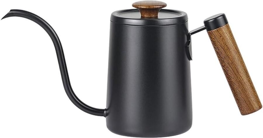 Giet over waterkoker Koffie waterketel Precise water schenken Smalle tuit ontwerp 65 mm tuit Zwart