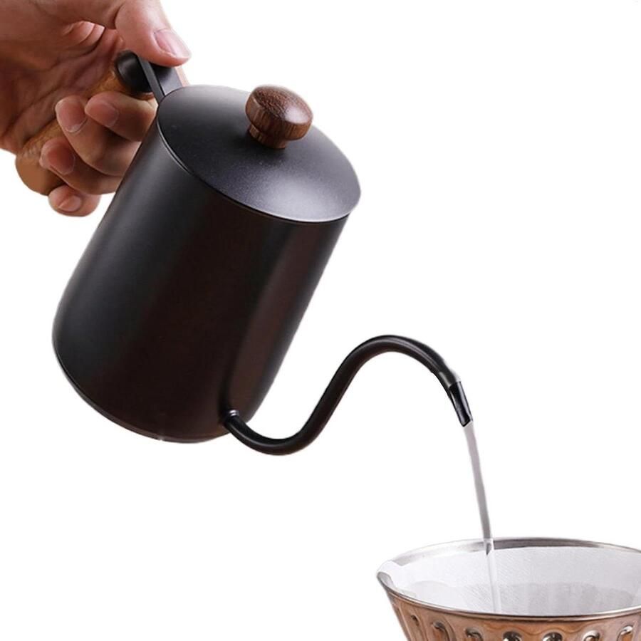 Giet Over Waterkoker Koffie Waterkoker Zwanenhals Koffie Zetten Naukeurige Zwanenhals Tuit 600ml Roestvrij staal