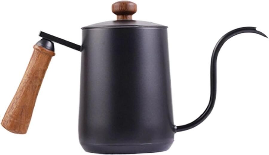 Giet over waterkoker Theeketel koffie Druppelkoffie zetten Nauwkeurige gietpoort 600 ml inhoud Zilverkleurig