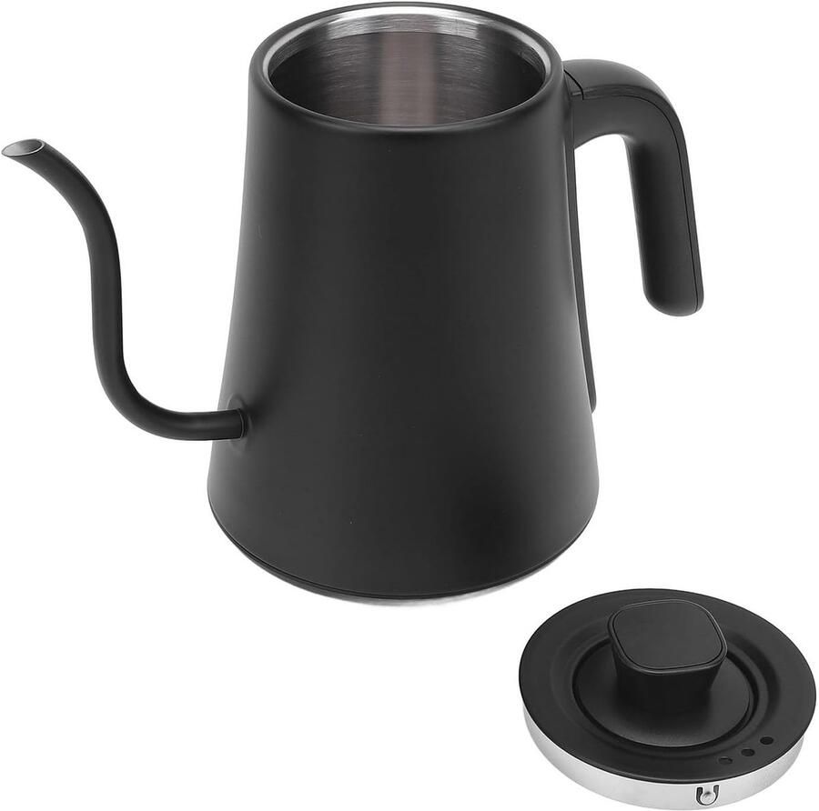 Giet-over-waterkoker Zwanenhals waterkoker Koffie en thee zetten 5 temperatuurinstellingen 1000 ml Zwart