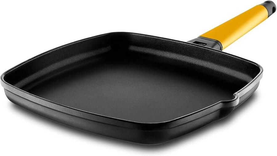 Gietaluminium Braadpan Vierkant met Afneembaar Handvat