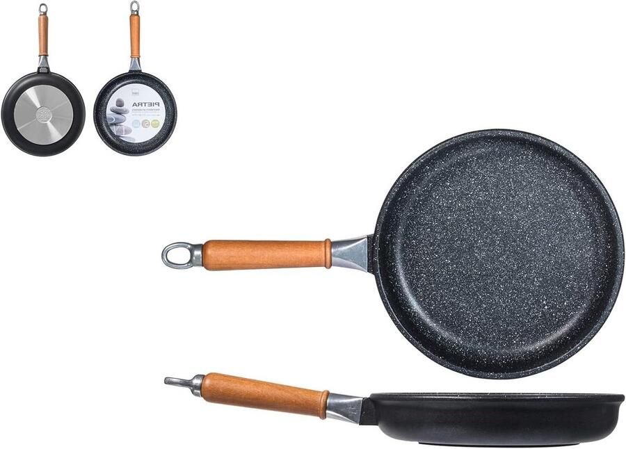 Gietaluminium pan Koekenpan Koken en bakken Ovenbestendig 20 cm Wit