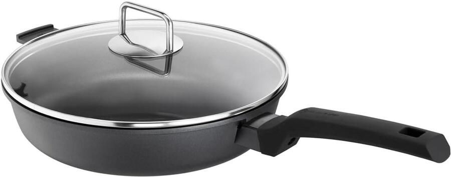 Gietaluminium Steelpan met Deksel 28 cm Geschikt voor Alle Warmtebronnen Inclusief Inductie