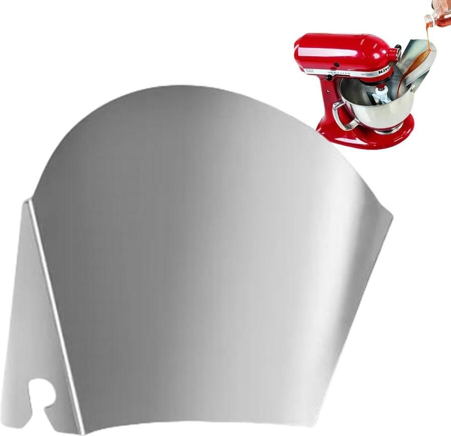 Gietbord Keukenmixer Spatbescherming Mixer Morsen Voorkomen Roestvrij Staal 19x15x1 cm Zilverkleurig