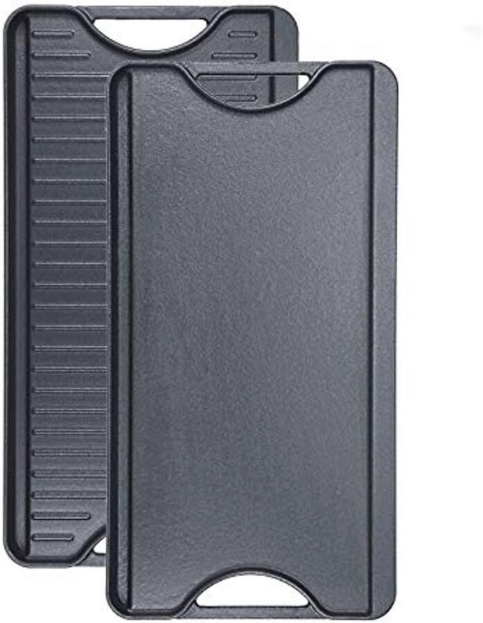 Gietijzeren 2-in-1 Grillplaat voor Gasfornuis Omkeerbare Grill & Grillpan 50 8 cm x 26 5 cm