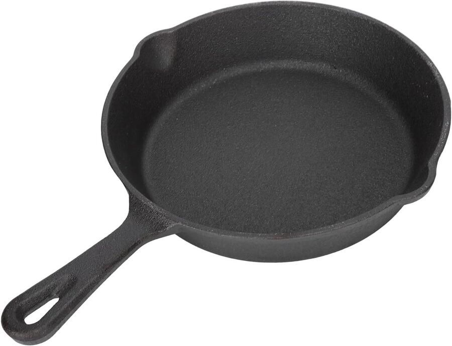 Gietijzeren Bakpan Ronde Koekenpan Bakken en Braden Gelijkmatige Warmteverdeling 26CM