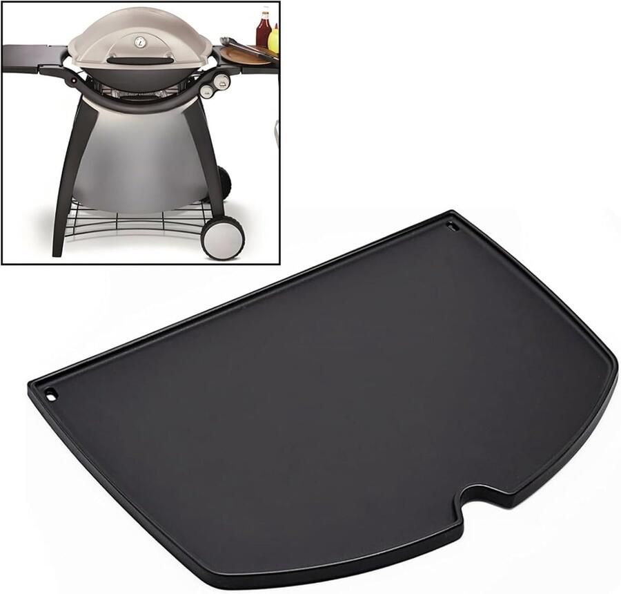 Gietijzeren bakplaat BBQ grillplaat Buiten koken Gelijkmatige warmte 45 x 31 cm Zwart
