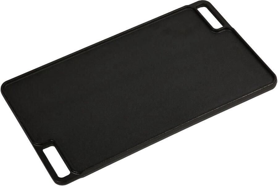 Gietijzeren Bakplaat BBQ Pan Buiten Koken Gelijkmatige Warmte 53 x 30 cm Zwart
