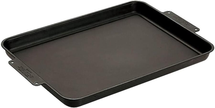 Gietijzeren Bakplaat BBQ Plaat Buiten Koken Diepe Rand 55 cm Zwart