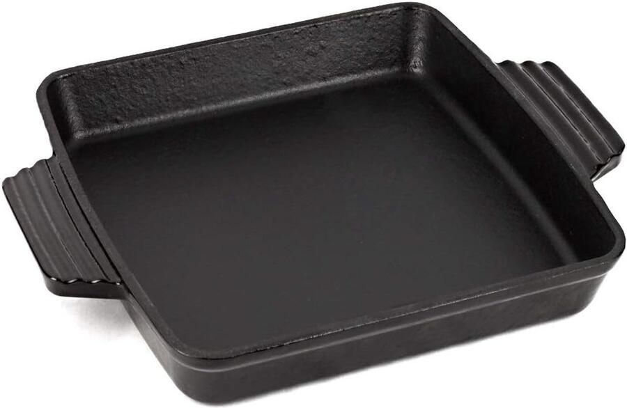 Gietijzeren Bakplaat Grillplaat Koekenpan Koken en Bakken Gelijkmatige Warmteverdeling 34 cm Zwart