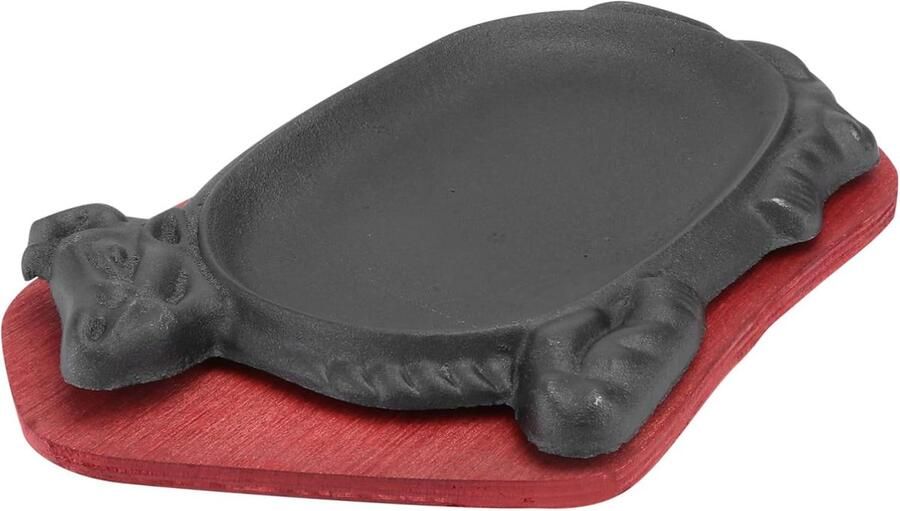 Gietijzeren Bakplaat Grillplaat Pan Buiten Koken Antiaanbaklaag 1270 Gram Zwart