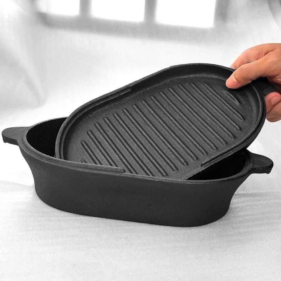 Gietijzeren Bakplaat Ovenvorm Thuis Bakken Duurzaam Gietijzer 23 x 16 cm Zwart