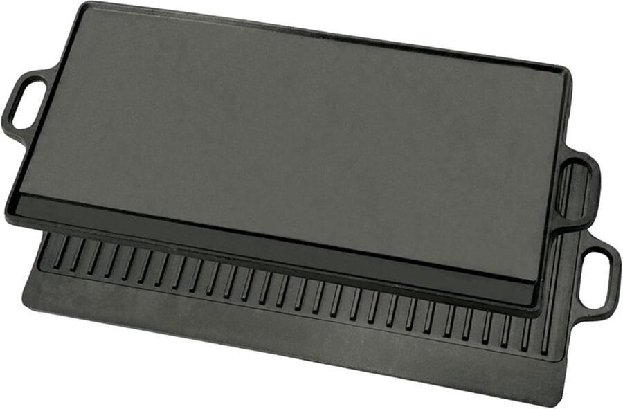 Gietijzeren Bakplaat Reversible Griddle Koken Buiten Dubbelzijdig Gebruik 71 cm Zwart