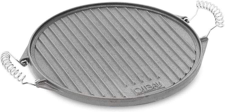 Gietijzeren Bakplaat Ronde Plaat Vlees Braden Traditioneel Gebruik 43 cm Zilver